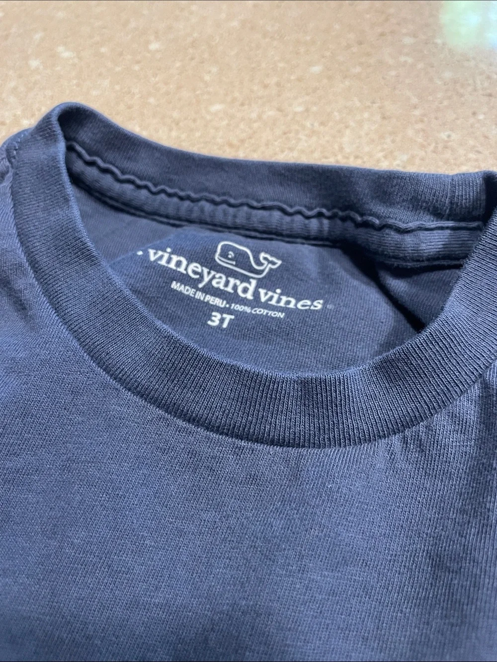 Vineyard Vines Navy Long-Sleeve Pocket Tee with Sleeve Logo